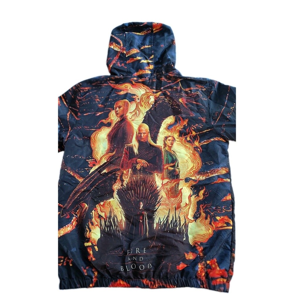 Members Only Game Of Thrones House Of The Dragon Windbreaker Mens M Hooded NWOT